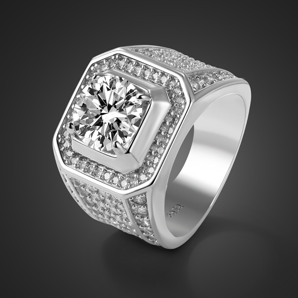 シルバー　925 純銀　色々　83g 925 Sterling Silver 5A Clear Cubic Zirconia Ring Size 8 9 10