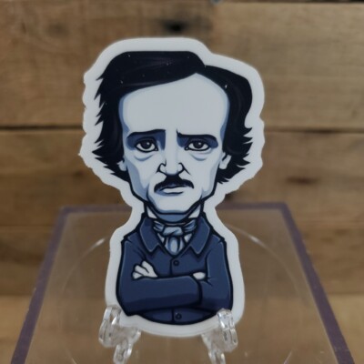 Edgar Allan Poe Doodle Cartoon 3'' Sticker