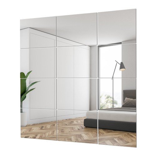 Azulejos de espejo de vidrio autoadhesivos hojas de espejo de pared para espejo y decoración de gimnasio en casa - Imagen 52 de 60