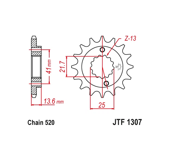 Piñón delantero PBI 14T Honda XR650L XR600R TRX400EX Polaris 500 Predator/Outlaw Foto 2 de 2