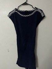Tommy Hilfiger Size Medium Navy Blue Cap Sleeve Fit Career Party Dress