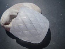 Sea Glass, Half a Clear Piece with a Dimond Pattern