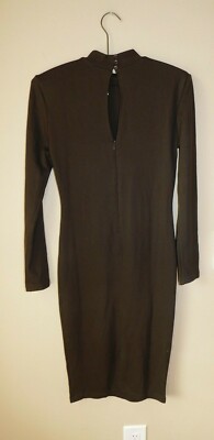 american apparel brown dress Mockneck Sheath M Keyhole Buttons Viscose Knit inspired style with a lastsyncdatetime_1784108753 Ten Year Old Birthday Size::2
