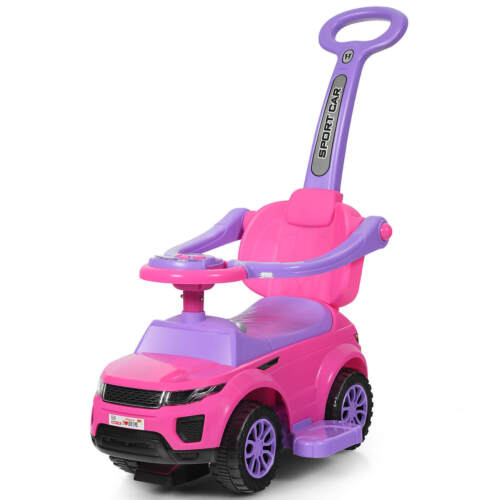 3-In-1 Kids Ride on Push Car Sliding Car Toddler Stroller w/ Music Toy Pink
