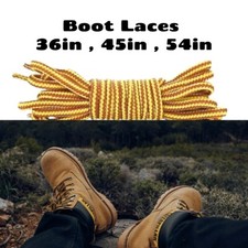 4mm Round Heavy Duty Shoelaces Hiking Boot Lace Brown Gold 36" 45" 54"