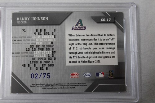 2002 Leaf Certified Randy Johnson #CS-17 Mirror Blue Certified Card PSA NM 7 - Picture 5 of 7