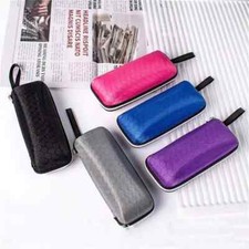 Hard Shell Glasses Case Honeycomb Pattern Eyewear Box With Lanyard Zipper Holder