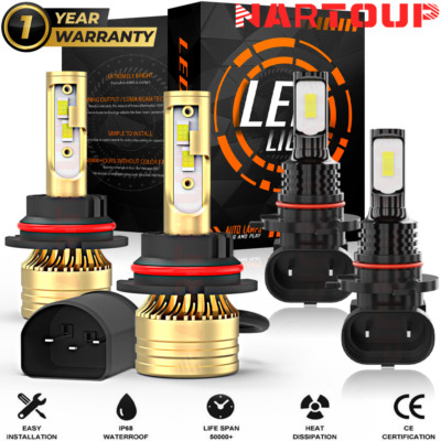 For 2002-2004 Dodge Ram 1500 2500 3500 6000K LED Faros alto/bajo+luz antiniebla