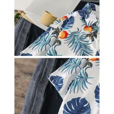 Mens Hawaii Shirt Floral Blouse Short Sleeve Loose Summer Beach Casual Tops