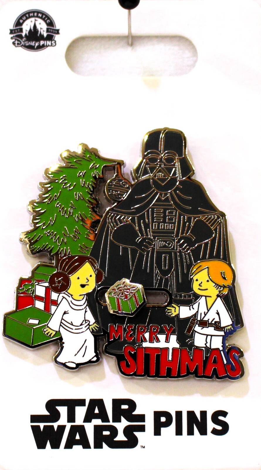 Disney Merry Sithmas Pin Darth Vader Luke Princess Leia Sliding Gift Holiday Pin
