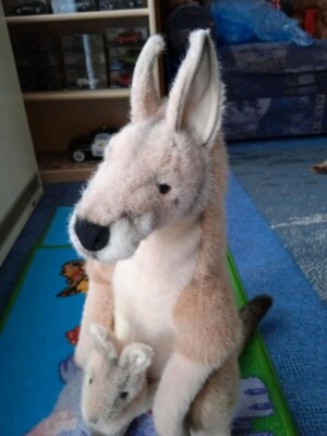 Hansa Toy: Känguru mit Baby, 54 cm - Sammler-Plüschtier - rar