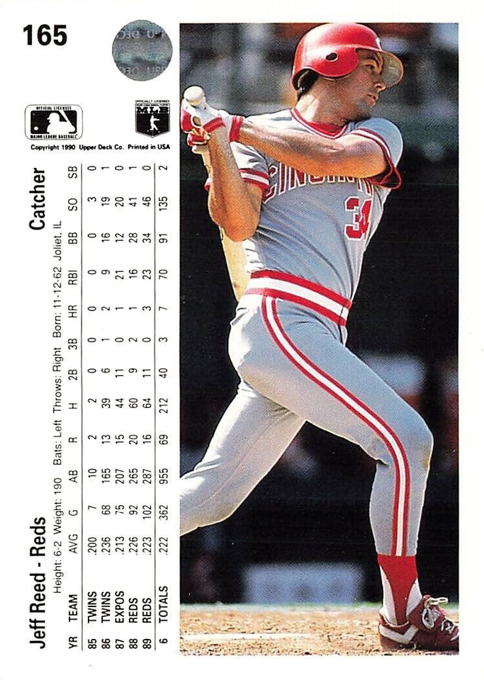 1990 Upper Deck Jeff Reed Cincinnati Reds #165 | eBay