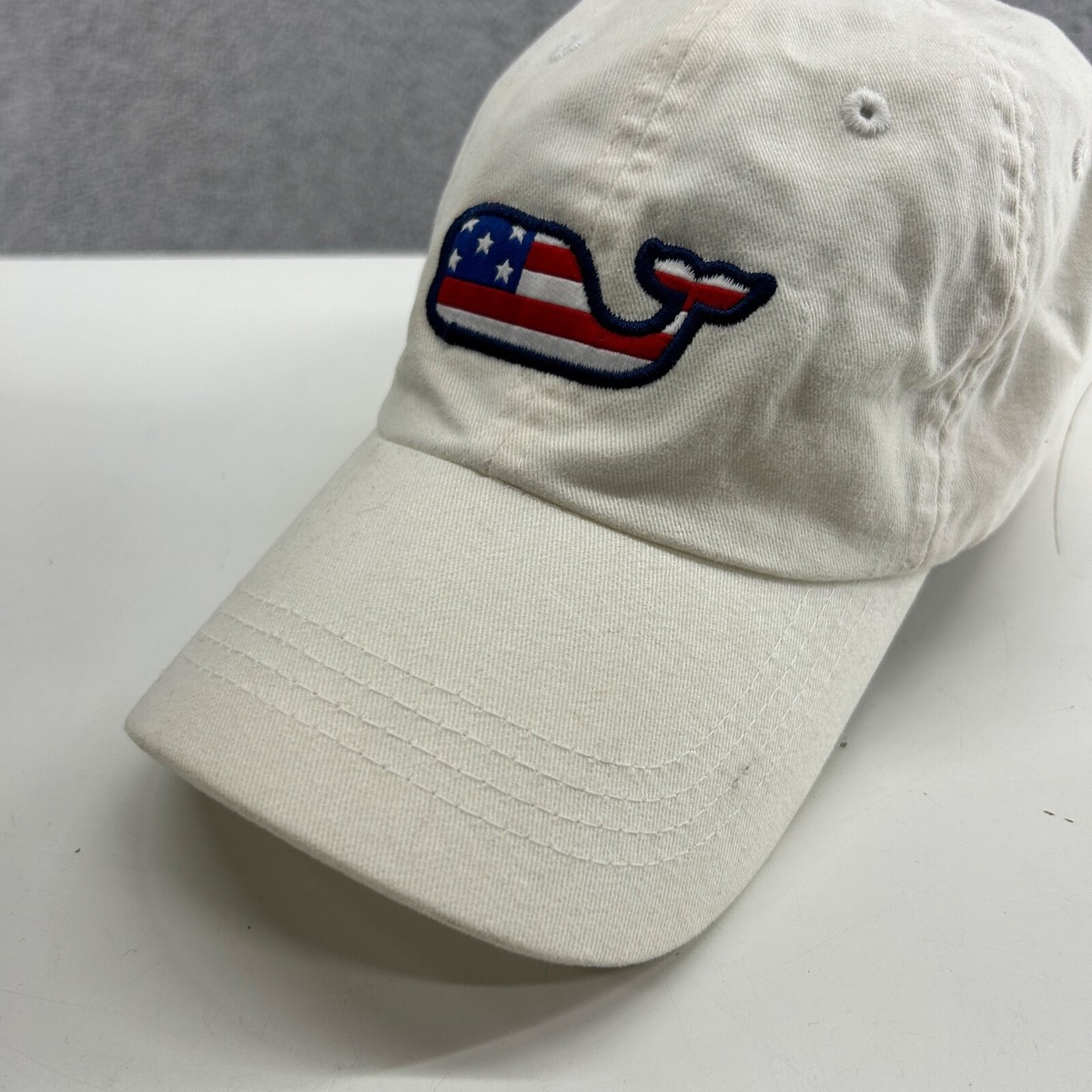 Vineyard Vines White Cap with Flag Whale Logo Shop Classic Logo Baseball Hat at vineyard vines main image 4