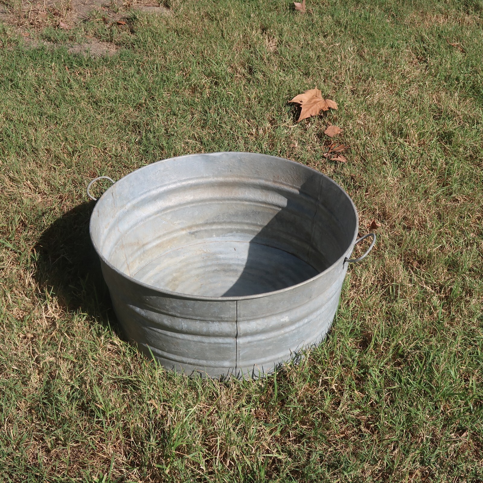 Vintage Round Galvanized Steel Wash Tub 24" Dia x 10.5" H eBay