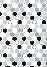 Gray Black Hexagon Mosaic Tiles Self Adhesive Vinyl Contact Paper Peel Stick
