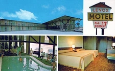 Lenox Georgia Lenox Motel Swimming Pool Multi-View Postcard