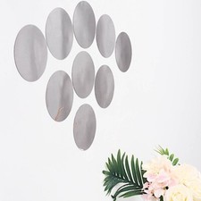 Round 12 Silver 6" MIRROR STICKERS Acrylic WALL DECALS Dorm Rooms Decorations