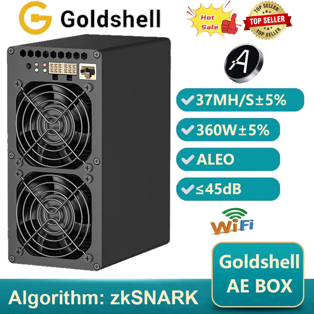 New GoldShell Miner AE-BOX 37Mh / s 360W ALEO Miner Asic miner NO psu in  stock