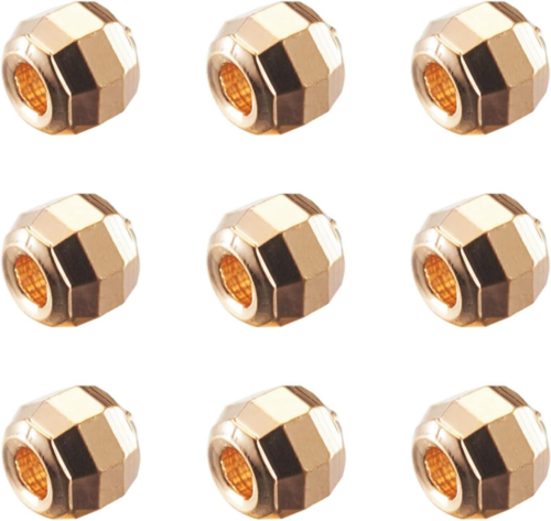 Megapet 50Pcs 3Mm Metal Spacer Beads Real 18K Gold Plated Brass Faceted round Ro