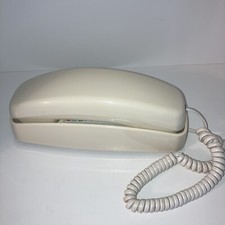 Vintage Trimline Ivory Push Button Telephone AT T 210 Short Cord Wall or Desk