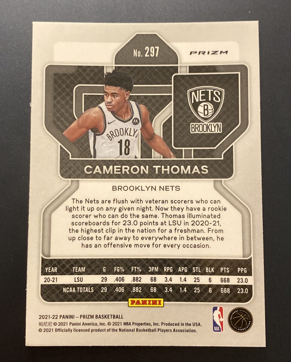 2021-22 Panini Prizm Cameron Thomas Green Prizm Rookie #297