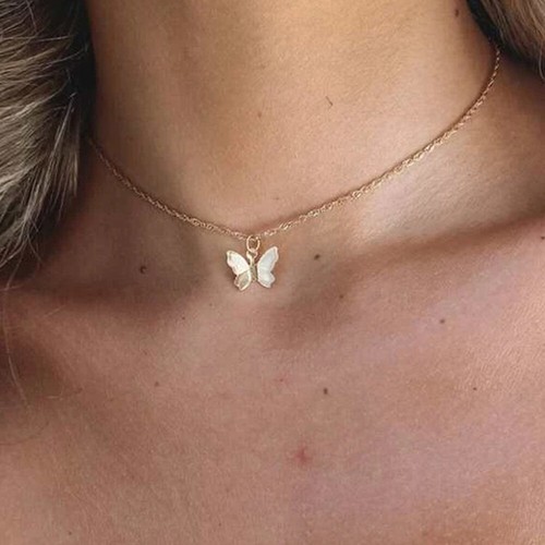 Simple Gold Silver Butterfly Pendant Necklace Clavicle Chain Women Jewelr ^ - Picture 11 of 17