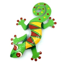 Gecko Lizard Collectible 8" Tropical Indoor Outdoor Metal Art FA 