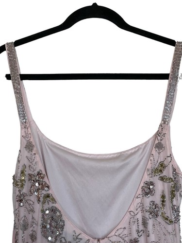 Abito vestito Mac Duggal floreale con perline a mano taglia 12 rosa paillettes esaurito 1808 $498 - Foto 11 di 13