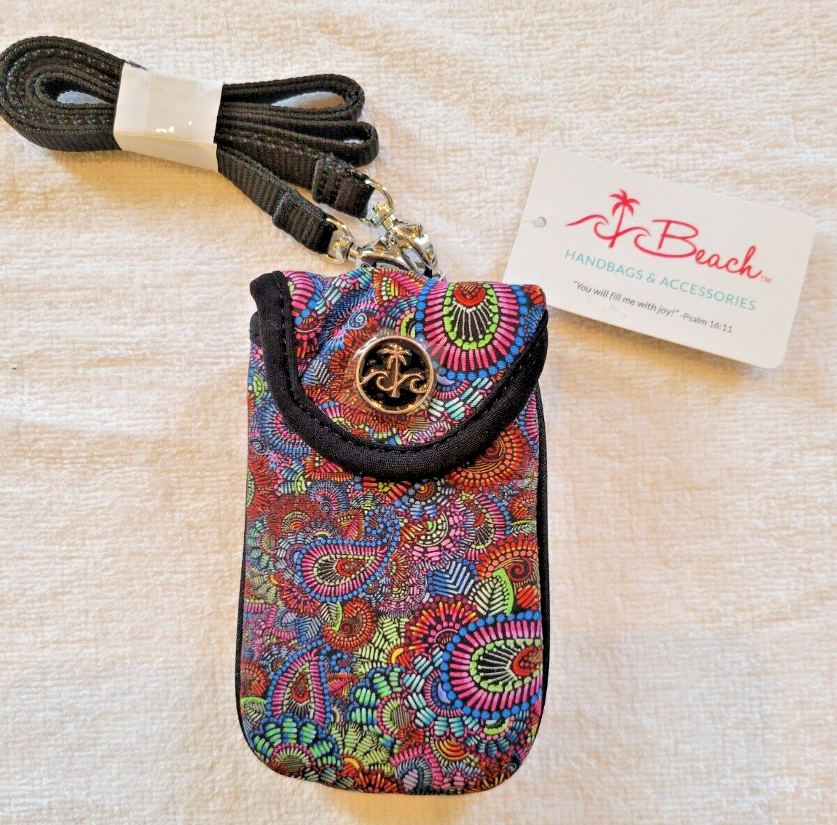 Universal Clear Window Handbag Sleeve with Lanyard Loop and Hook NWT  -image