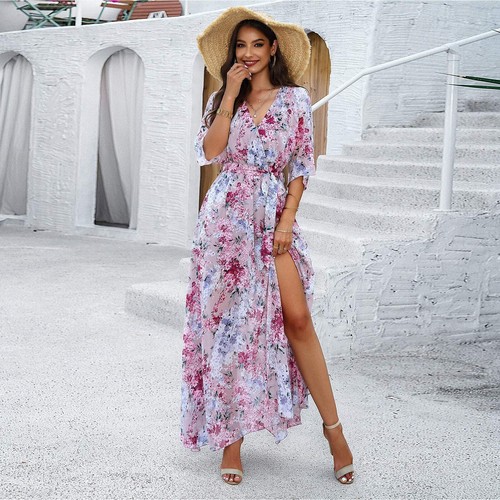 Women's spring/summer elegance printed waist dress - Picture 19 of 26