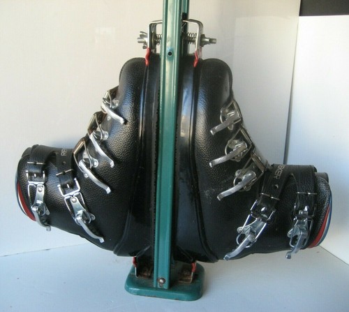 Vtg Downhill Ski Boot Tree Carrier 1960s SEARS Green Red Adjustable Height - Picture 4 of 10