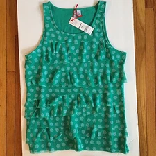 ELLE Ladies Dressy Layered Chiffon Tank Top SIZE SMALL Sea Green NWT