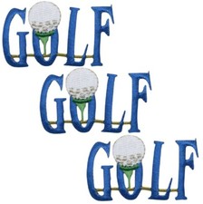 Golf Applique Patch - Links, Golfing Badge 2" 3-Pack, Iron on