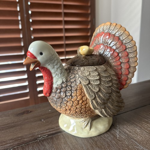 Zrike Thanksgiving Turkey Teapot Pitcher W Acorns Harvest Turkey By Lisa Levy - Picture 1 of 10