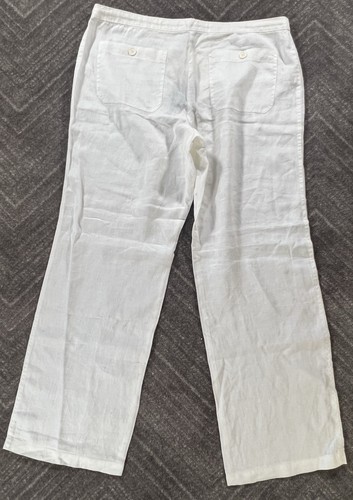 Tommy Bahama Women’s White Lightweight Linen Wide Leg Pants Beach Size 14 NWT - Picture 14 of 14