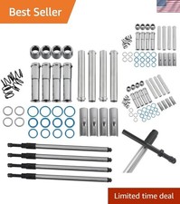 Complete Adjustable Pushrods  Cover Kit Chrome Push Rod Kits Set Replacement...