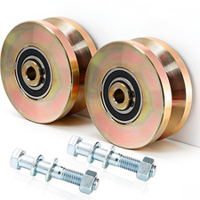 2 Pcs 4" Heavy Duty Sliding Gate Rollers Wheels V Groove Slide Wheel, 3300 Lbs S