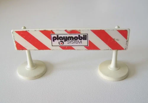 PLAYMOBIL (Q1112) CONSTRUCTION SITE - barrier with vintage supports Playmobil system