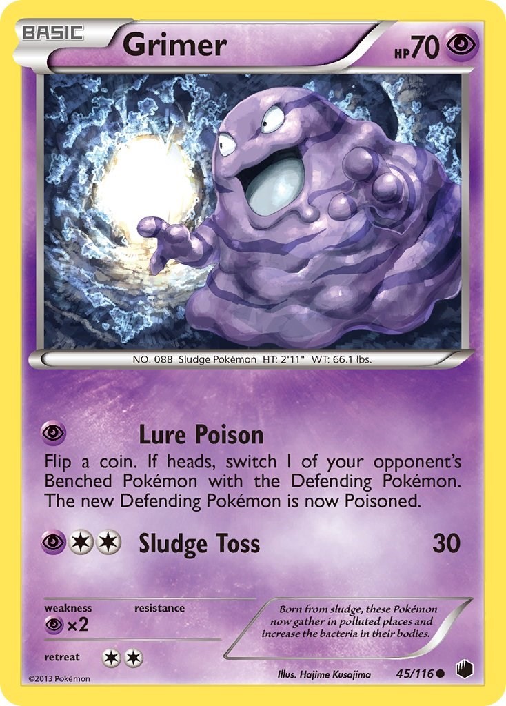 Grimer (45/116) Common NM PLF Plasma Freeze Pokemon TCG