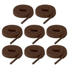4 Pairs Flat Shoe Laces 5/16" x 50" Polyester Sneaker Shoestring, Brown