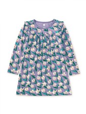 Tea Collection Girls Dress Size 16 Purple Tulip Long Sleeve Casual Party Dress