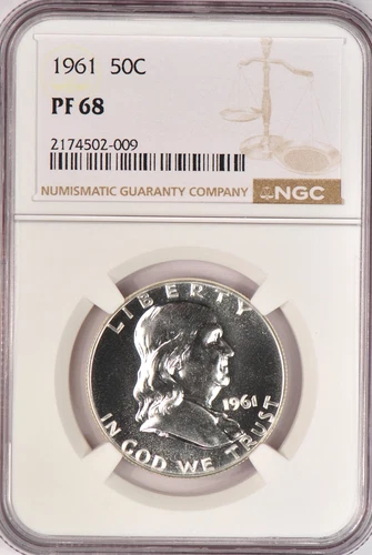 1961 Franklin Half Dollar Proof NGC PF 68 PR68 Gem Silver Coin 50C