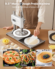 VEVOR Tortilla Press, 10 Inch Cast Iron Tortilla and Roti Maker, Heavy Duty Tort