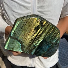 6.6lb Natural labradorite quartz crystal freeform polished specimen healing