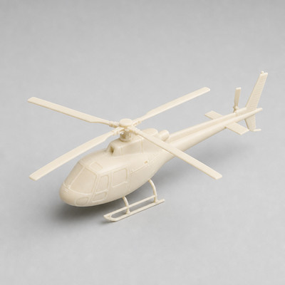 Helicopter Airbus H125 3D Printed Resin N Scale 1:160 Matte Ivory Unpainted