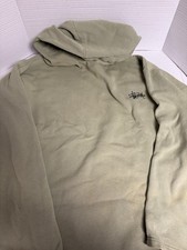 Vintage Stussy 80s Baja Surf Pullover Hoodie Rare Faded Green Made In USA XL
