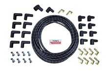 8mm Diy Woven Cloth Covered Spark Plug Wire Kit Vintage Wires V8 Black White 8mm Diy Woven Cloth Covered Spark Plug Wire Kit Vintage Wires V8 Black White