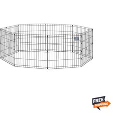 Folding Metal Puppy/Dog Exercise Pen, Indoor/Outdoor Playpen with No Door, Pr...