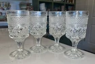 Vtg Anchor Hocking Wexford Pattern Clear Wine Water Goblets Glasses 5.25” (4)
