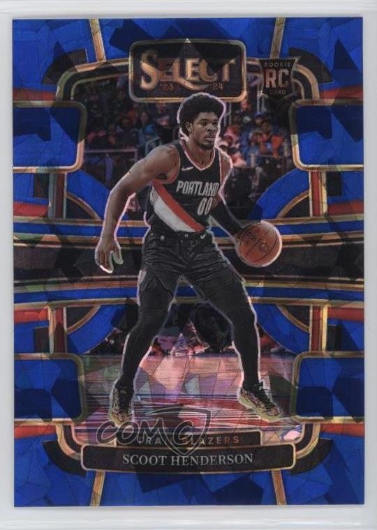 2023-24 Panini Select Concourse Blue Cracked Ice Prizm Scoot Henderson #77 5vc